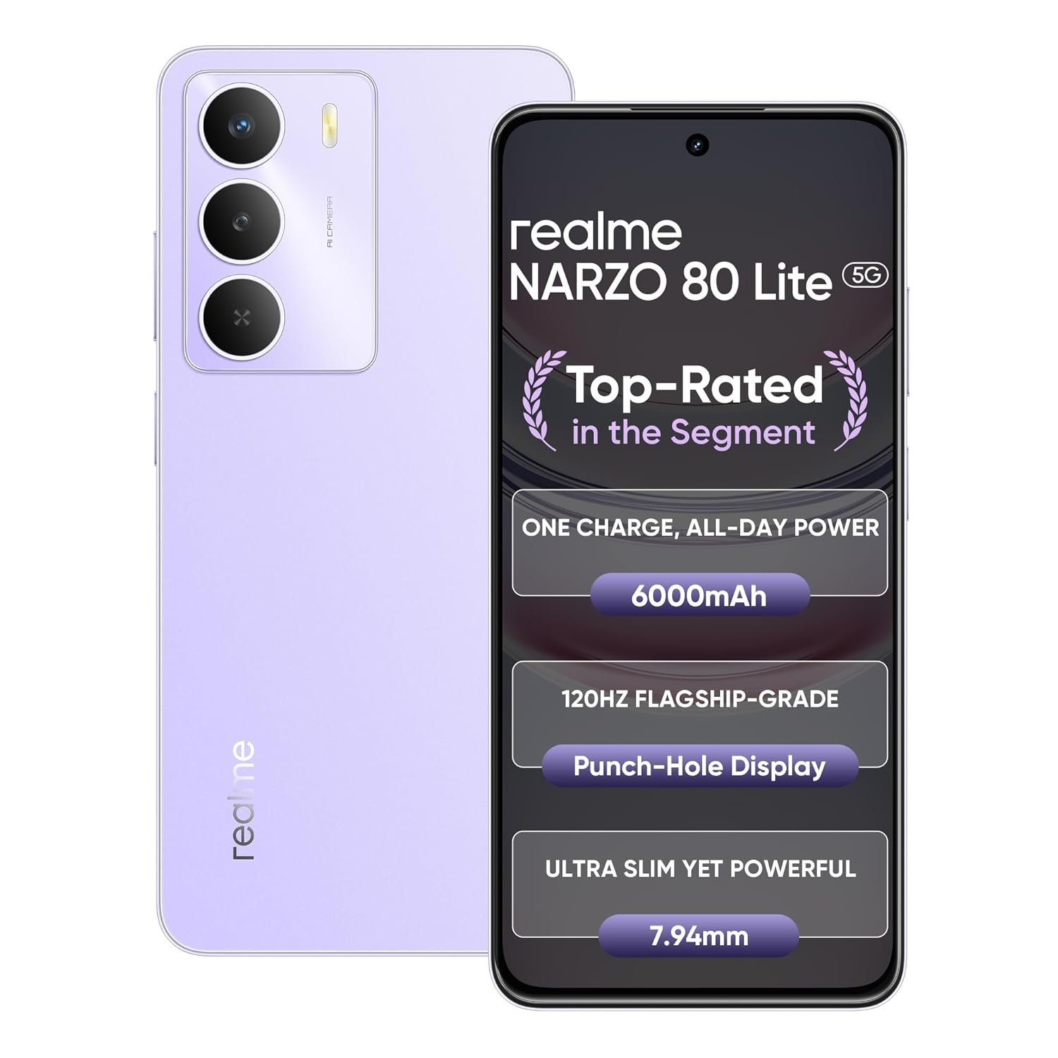 REALME NARZO 80 LITE AI Assist | IP64 Rated Water & Dust Resistance | Military-Grade Durability
